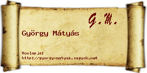 György Mátyás névjegykártya