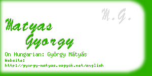 matyas gyorgy business card