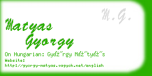 matyas gyorgy business card